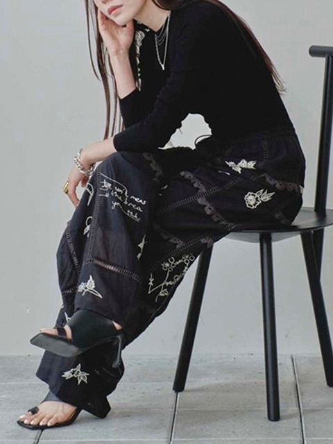 SOLD OUTTODAYFUL ȥǥե  Embroidery Patchwork Trousers 12510701 /󥻥Բľʡˤ15ޤ¨ȯ(˰ʳ)