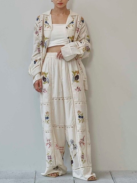 SOLD OUTTODAYFUL ȥǥե  Embroidery Patchwork Trousers 12510701 /󥻥Բľʡˤ15ޤ¨ȯ(˰ʳ)