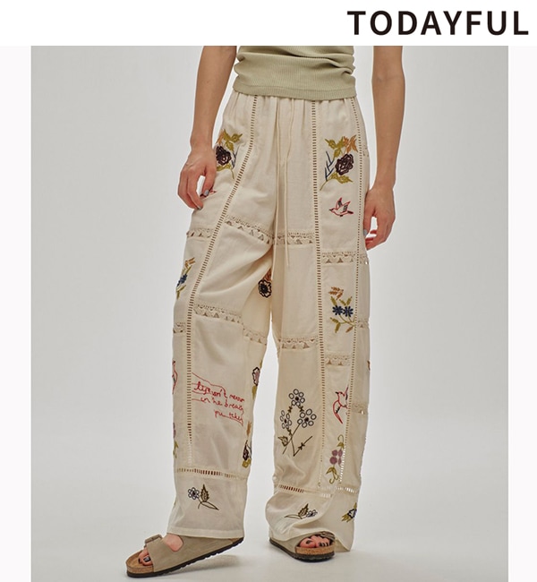 SOLD OUTTODAYFUL ȥǥե  Embroidery Patchwork Trousers 12510701 /󥻥Բľʡˤ15ޤ¨ȯ(˰ʳ)