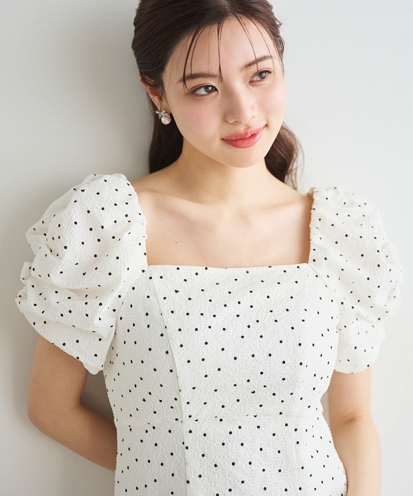 リリアンカラット　バリエ―ションボリュームスリーブIラインワンピース　最終値下げ バリエ―ションボリュームスリーブIラインワンピース｜PETAL