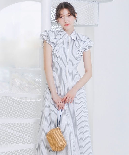 LILLIAN CARAT リリアンカラット フリルリボンデザインシャツ