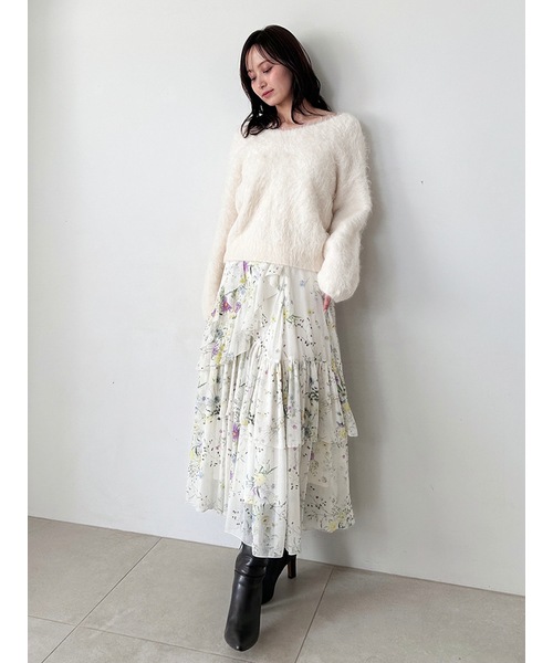 snidel スナイデル ラッフルフリルティアードスカート SALE50%OFF】SNIDEL スナイデル ラッフルフリルティアードスカート