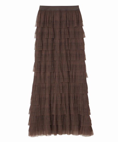 SOLD OUT】COCODEAL ココディール チュールプリーツティアードスカート  