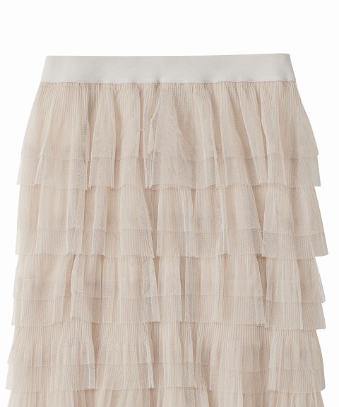 SOLD OUT】COCODEAL ココディール チュールプリーツティアードスカート  