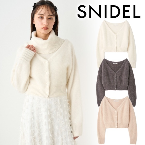 スナイデル フォックスアルパカショートカーディガン ノースリタートルプルオーバー スナイデル フォックスアルパカショートカーディガンノースリタートル