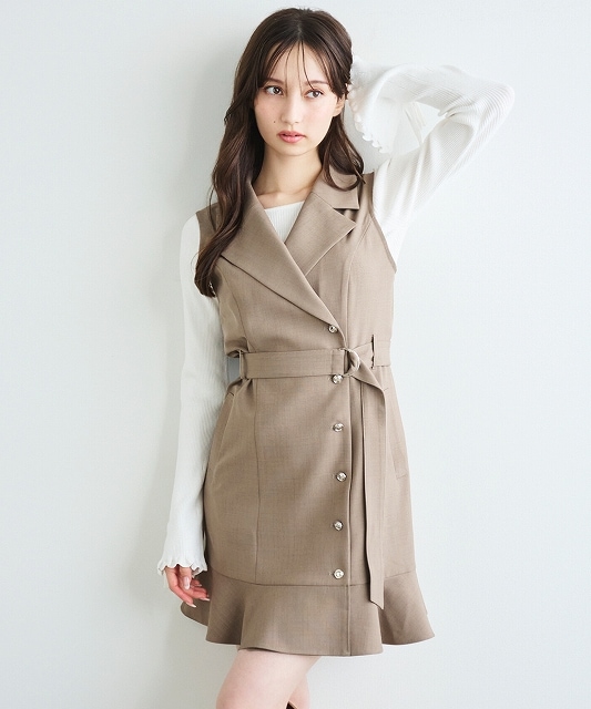 リリアンカラット ジャケット LILLIAN CARAT リリアンカラット ヘムフレアジャケットミニワンピース