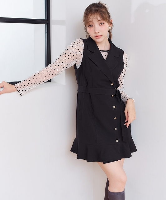 LILLIAN CARAT リリアンカラット ヘムフレアジャケットミニ