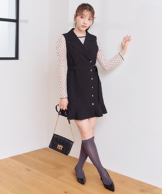 LILLIAN CARAT リリアンカラット ヘムフレアジャケットミニ