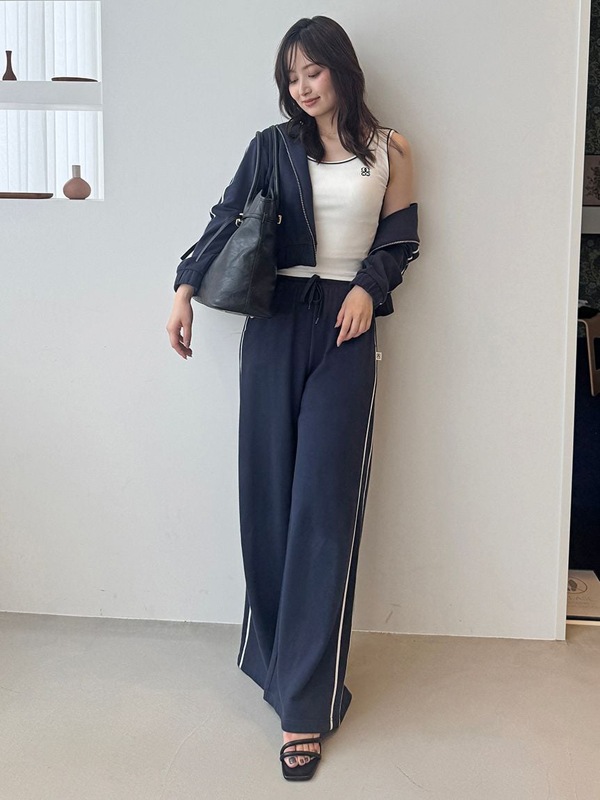 SNIDEL  ネイビー デザインカットスウェットパンツ デザインカットスウェットパンツ(ロングパンツ)｜スナイデル