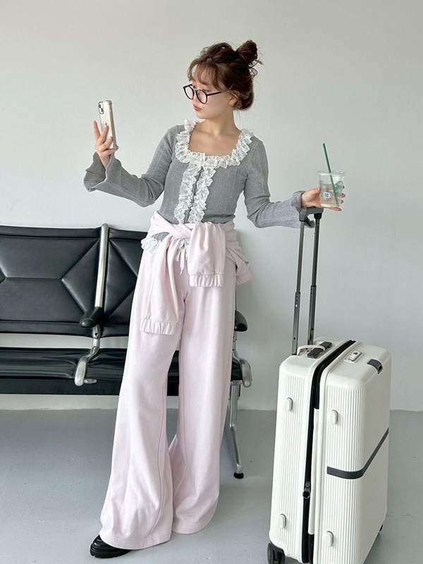 SNIDEL  ネイビー デザインカットスウェットパンツ SNIDEL HOME｜デザインカットスウェットパンツ | Rakuten