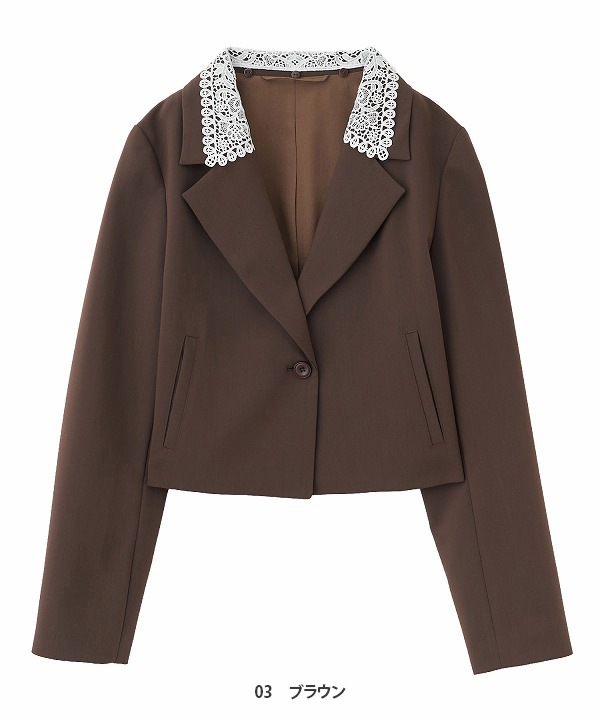 リリアンカラット/カーリーショートコート SALE50%OFF】LILLIAN CARAT リリアンカラット レースカラーテーラード