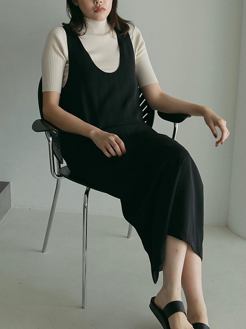 anuke アンヌーク Twill Uneck Onepiece 62510306 /キャンセル返品不可