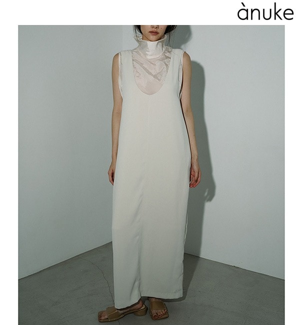 アンヌーク anuke Twill Uneck Onepiece ivory38 anuke Twill Uneck Onepiece 36
