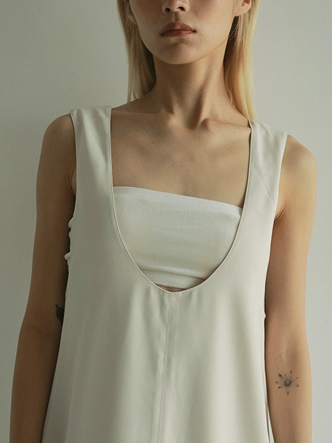 anuke アンヌーク Twill Uneck Onepiece 62510306 /キャンセル返品不可