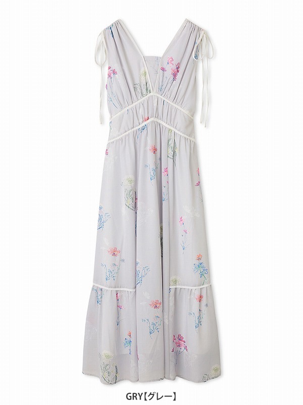 SNIDEL スナイデル フラワードロストディティールワンピース 00サイズあり】フラワードロストディティールワンピース(マキシ