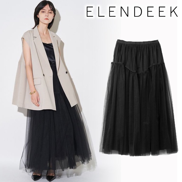 美品✨　エレンディーク　アシンメトリーボリュームスカート　マキシ 丈　紺　24年 美品✨ エレンディーク アシンメトリーボリュームスカート