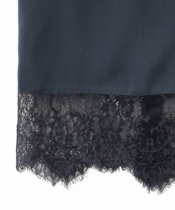 SOLD OUT】COCODEAL ココディール レーストリムサテンナロースカート