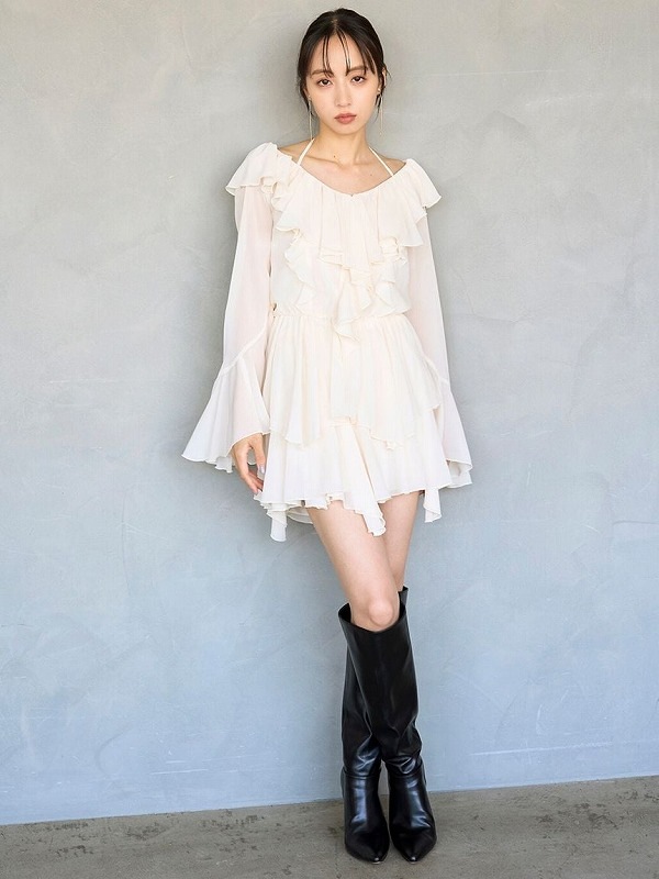 snidel ホワイト フリル シフォン キャミソール snidel ホワイト フリル シフォン キャミソール snidel ホワイト