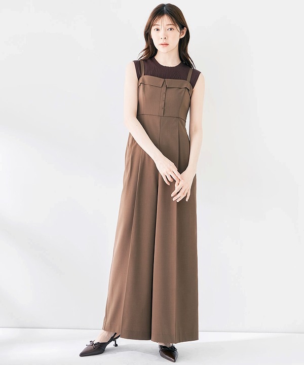 ドレスハーセルフ　サロペット/シルクコットン　未使用　ブラウン SALOPETTE / SILK COTTON - DRESS HERSELF ONLINESHOP / ドレス