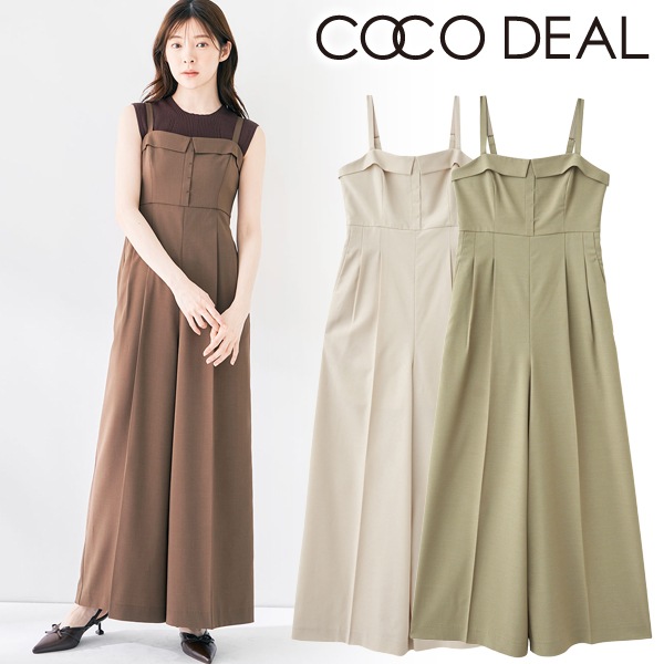 【タグ付き】ココディールCOCO DEAL比翼デザインワイドサロペット 比翼デザインワイドサロペット｜PETAL ONLINE（ペタルオンライン）