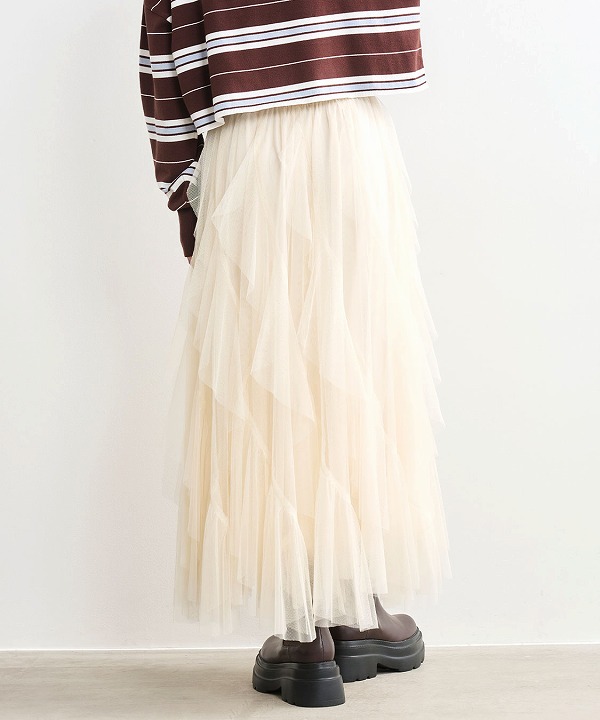 再入荷】COCODEAL ココディール チュールエスカルゴフリルフレア