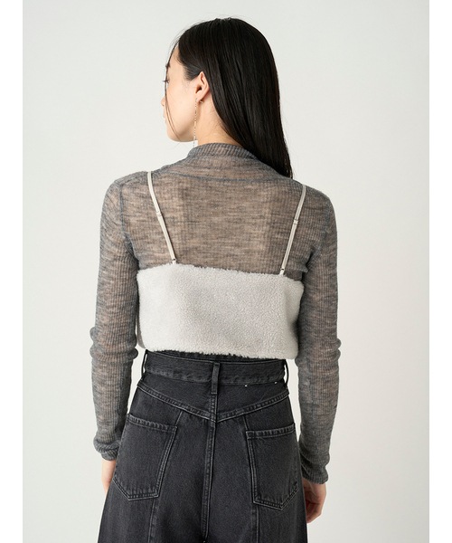 フレイアイディー　エコファーキャミビスチェ　新品、タグ付き★ SALE50%OFF】FRAY I.D フレイアイディー エコファーラメキャミ