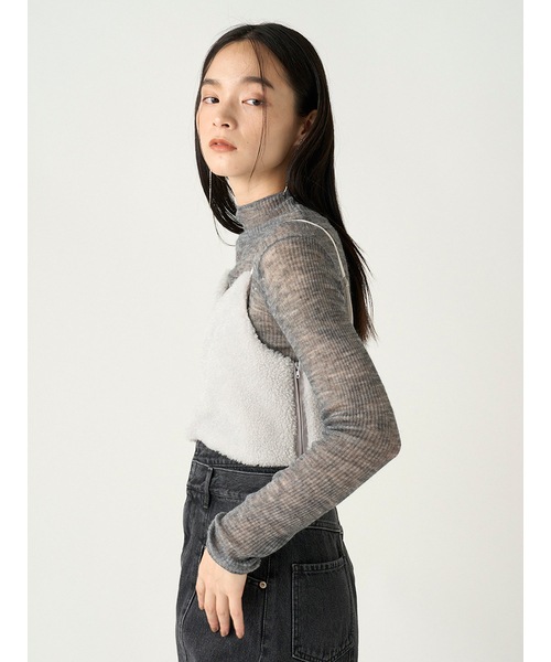 フレイアイディー　エコファーキャミビスチェ　新品、タグ付き★ SALE50%OFF】FRAY I.D フレイアイディー エコファーラメキャミ