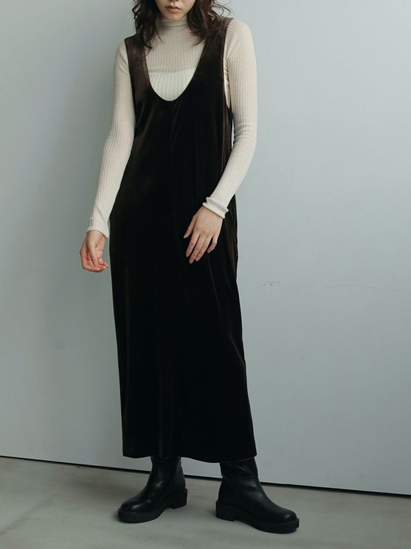 【本日限定値下げ】anuke Velour Uneck Onepiece 追加生産決定】【予約商品】anuke アンヌーク Velour Uneck