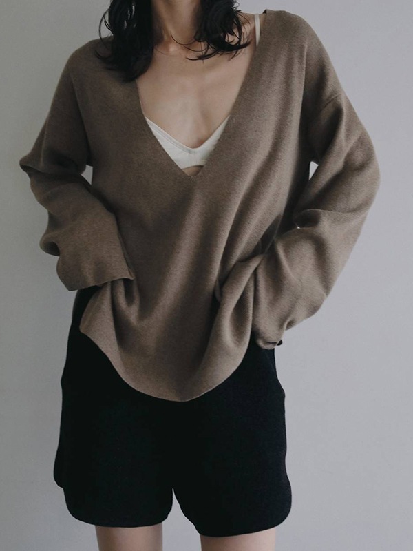 ��SOLD OUT��anuke ����̡���  Deep Vneck Knit 62620525 ����󥻥������Բľ��ʡ������ˤ�15���ޤ�¨��ȯ��(���˰ʳ�)��