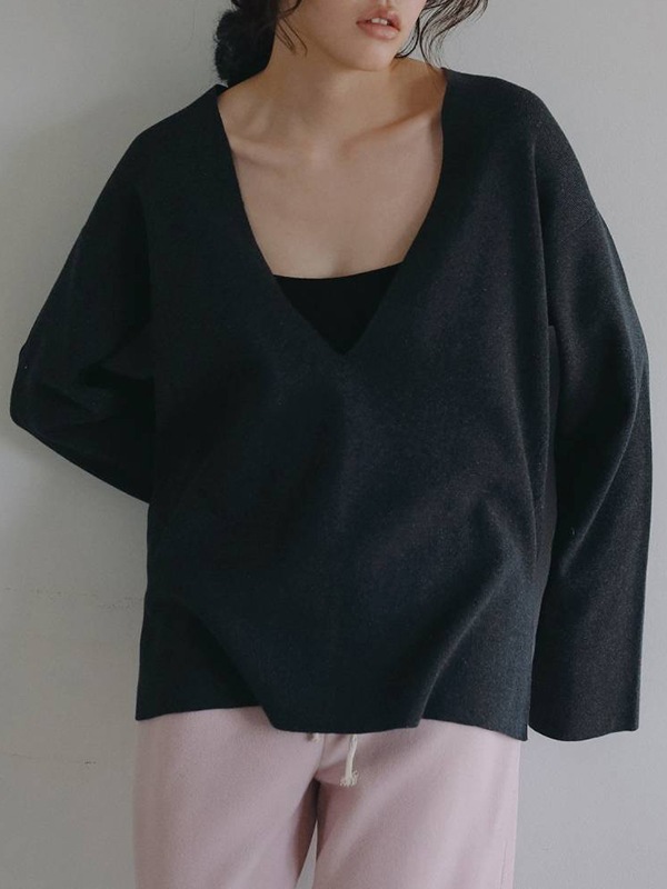 ��SOLD OUT��anuke ����̡���  Deep Vneck Knit 62620525 ����󥻥������Բľ��ʡ������ˤ�15���ޤ�¨��ȯ��(���˰ʳ�)��