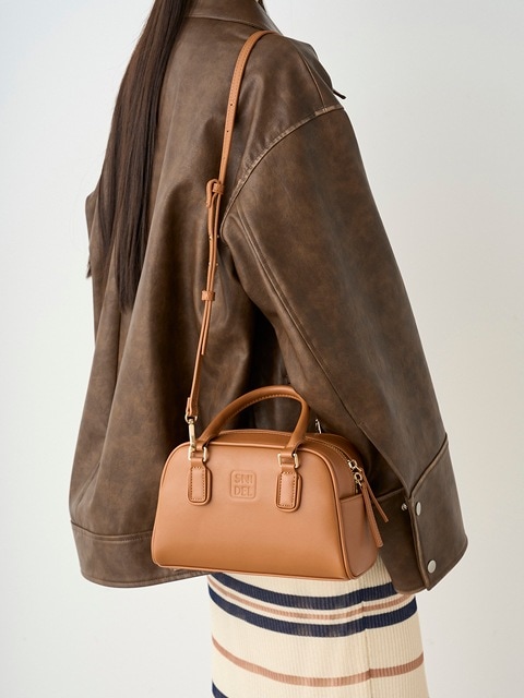 【新品未開封】 SNIDEL スクエアボストンバッグ キャメル SNIDEL スクエアボストンバッグ