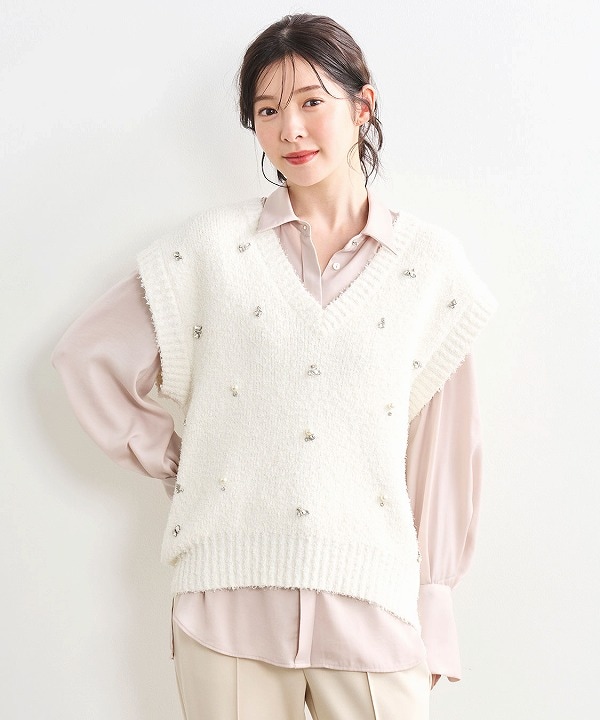 COCODEAL ココディール ビジューニットベスト 75631254 /キャンセル