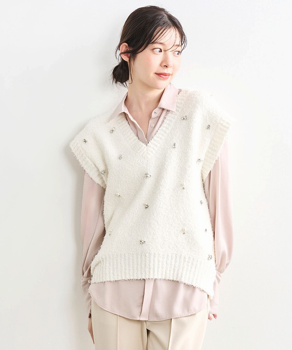 COCODEAL ココディール ビジューニットベスト 75631254 /キャンセル