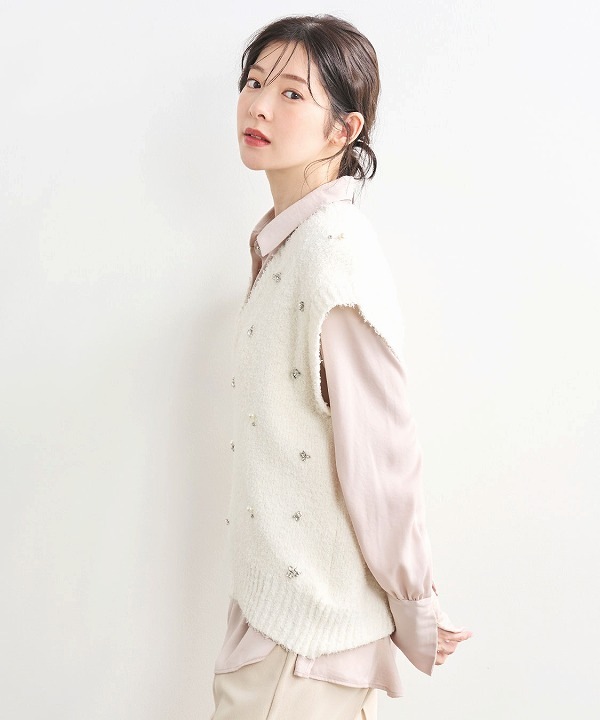 SALE50%OFF】COCODEAL ココディール ビジューニットベスト 75631254
