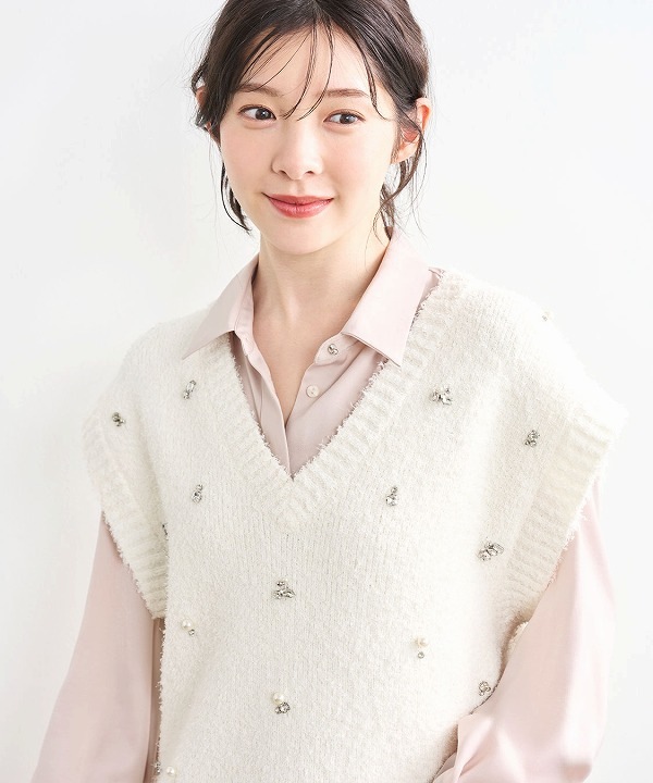 SALE50%OFF】COCODEAL ココディール ビジューニットベスト 75631254