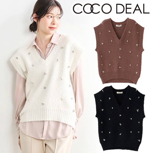 COCODEAL ココディール ビジューニットベスト 75631254