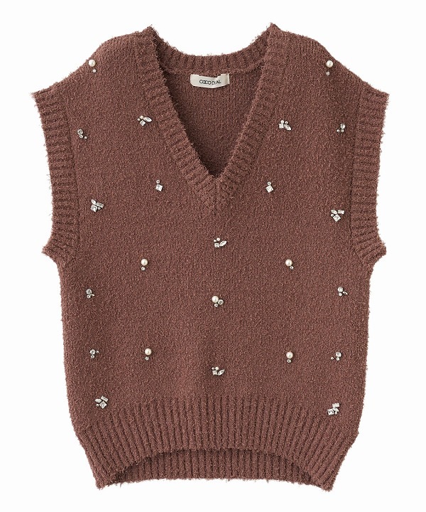 SALE50%OFF】COCODEAL ココディール ビジューニットベスト 75631254