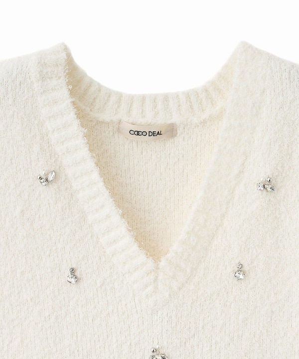 SALE50%OFF】COCODEAL ココディール ビジューニットベスト 75631254