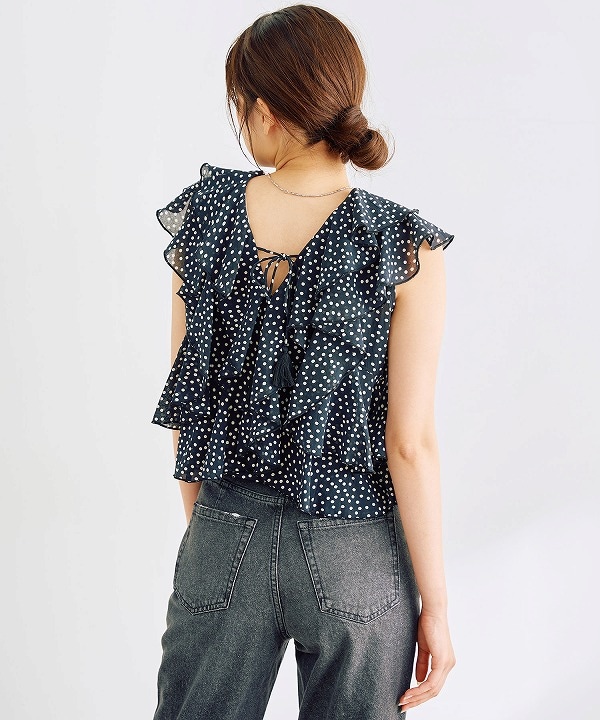 SOLD OUT】COCODEAL ココディール ラッフルフリルブラウス