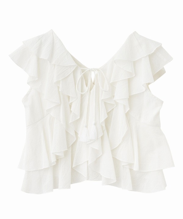 ココディール COCODEAL ラッフルフリルブラウス SALE30%OFF】COCODEAL ココディール チュールラッフルトップス
