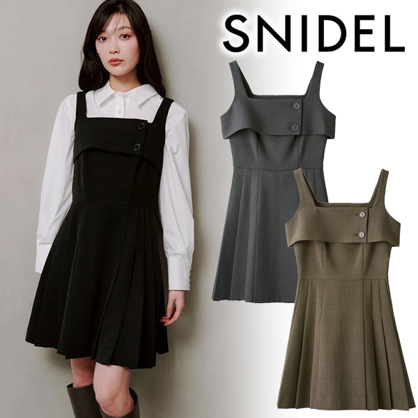 完売色♥️新作新品✨ SNIDEL スナイデル ミニジャンスカ GRY0 プリーツミニジャンスカ（ミニワンピース）｜SNIDEL（スナイデル