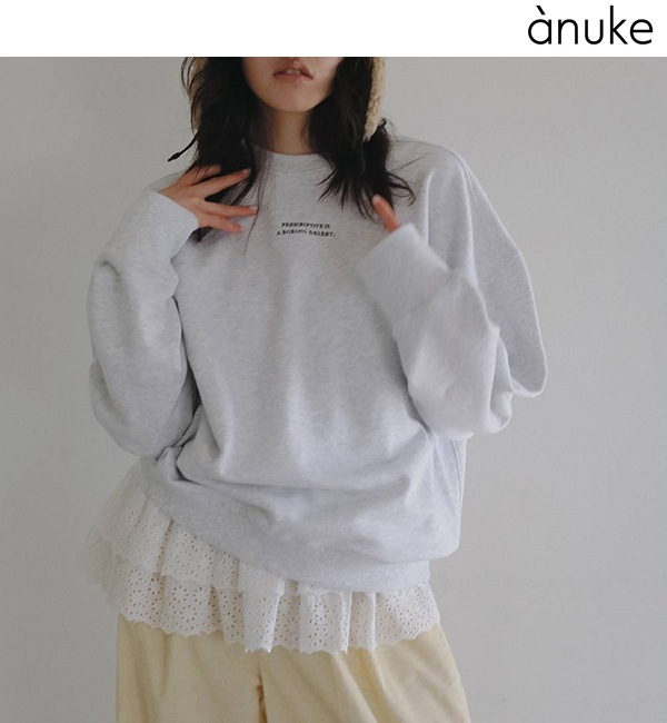 anuke ����̡���  Embroidery Over Sweat 62620609 ����󥻥������Բľ��� �������ˤ�15���ޤ�¨��ȯ��(���˰ʳ�)��