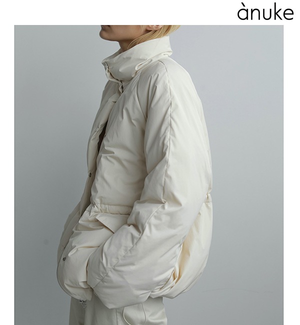 anuke*Standcollar Zip Blousonアイボリー anuke*Standcollar Zip Blousonアイボリー