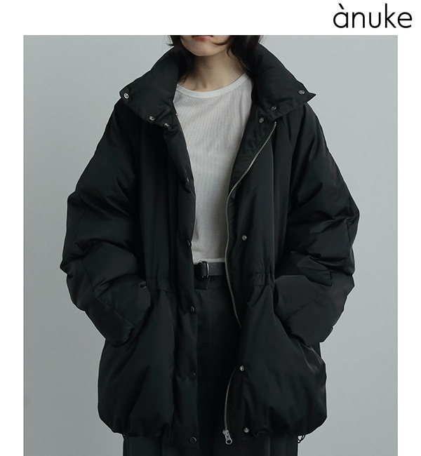 ジャケット・アウター Acka. stand collar fringe coat Acka. stand