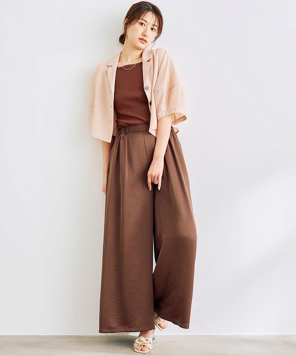 COCODEAL ココディール ランタンスリーブメッシュブラウス