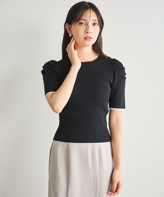 LILLIAN CARAT リリアンカラット レース襟付きニット 45531101