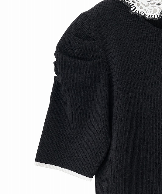 LILLIAN CARAT　レース襟ニットワンピース LILLIANCARAT レース襟ニットワンピース | FLAT 1F