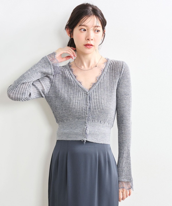 SOLD OUT】COCODEAL ココディール シアーリブレースカーディガン