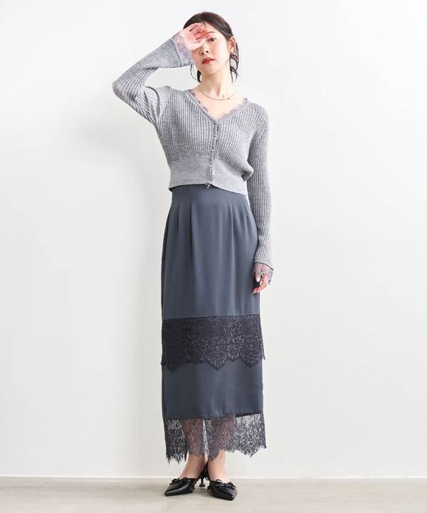 即完 ココディール 新品タグ付 シアーリブレースカーディガン ブラック ココディール 【SOLD OUT】COCODEAL シアーリブレース