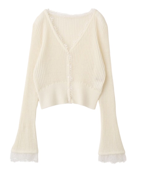 SOLD OUT】COCODEAL ココディール シアーリブレースカーディガン